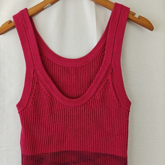 Anthropologie Ribbed Pink Striped Sweater Tank Top Size Small - Picture 5 of 6